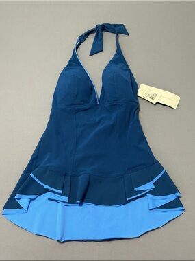 Gottex Blue NWT Swimwear Top, Size 12